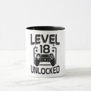 Caneca de aniversário de nível 18 desbloqueado per