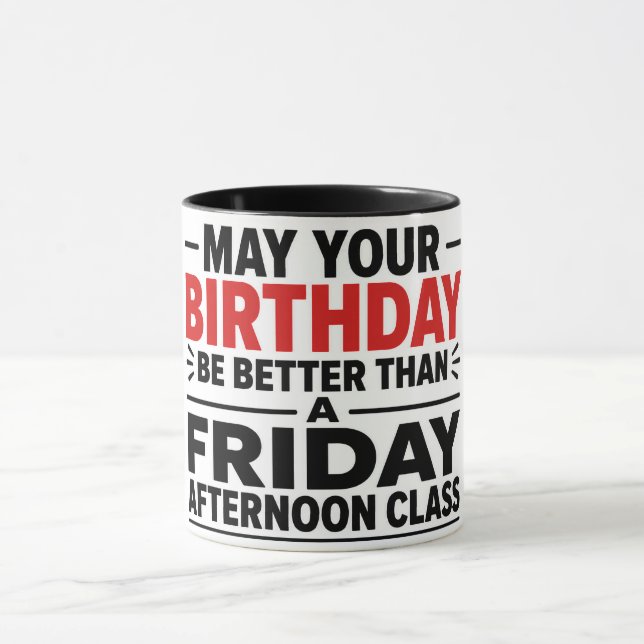 Caneca de Aniversário de Professor Engraçada (Centro)