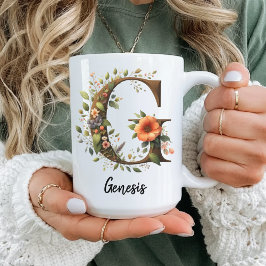 Caneca de Aniversário Personalizada com Flores Sel