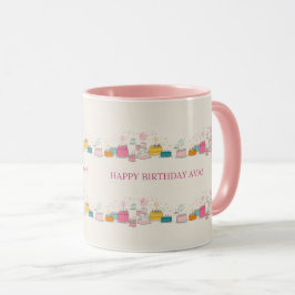 Caneca de Aniversário Personalizada – Doodle de Co