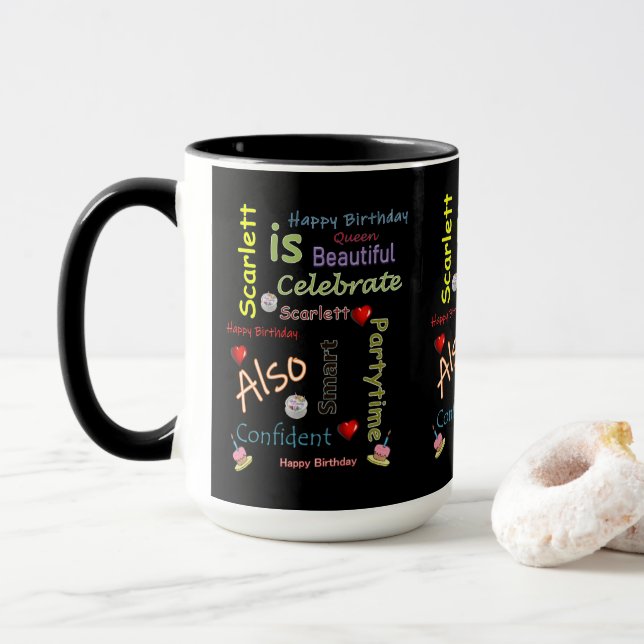 Caneca de Aniversário Scarlett (Com Donut)