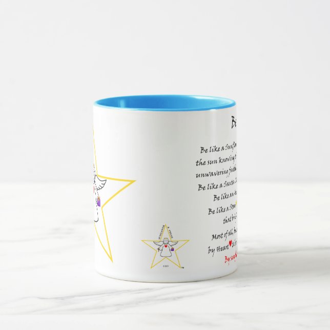 Caneca de anjo de estrela inspiradora e espiritual (Centro)