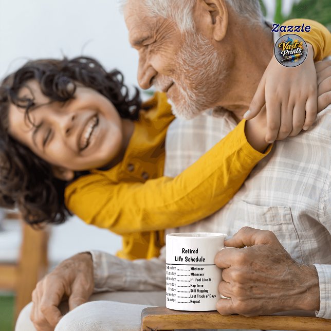 Caneca de Aposentadoria Engraçada - Cronograma de  (Funny Retirement Mug - Retired Life Schedule
)
