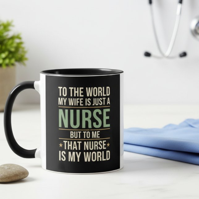 Caneca de Apreciação à Esposa Enfermeira Presente  (Criador carregado)