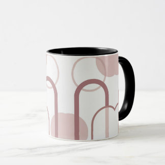 Caneca de Arco Abstrato Rosa Empoeirado Minimalist