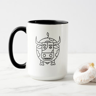 Caneca de Arte Abstrata Touro Sem Noção
