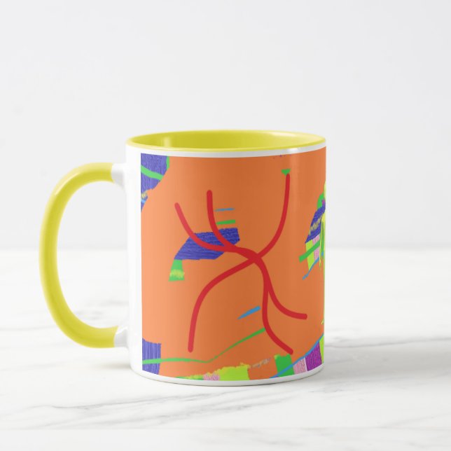 Caneca de arte com logotipo laranja design (Esquerda)