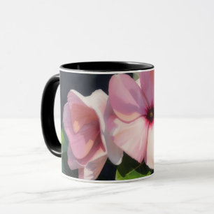 Caneca de Arte Floral de Flores do Jardim Rosa