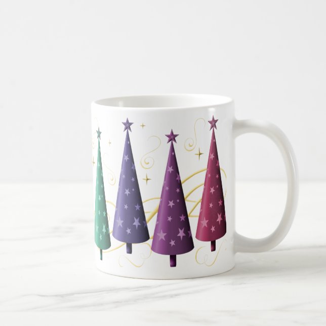 Caneca de Árvore de Natal Moderna (Direita)