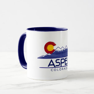 Caneca de Aspen Colorado montanhas de madeira