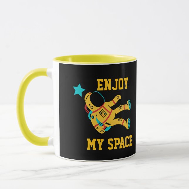 Caneca de Astronauta Fofo de Duas Cores 'Aproveite (Esquerda)