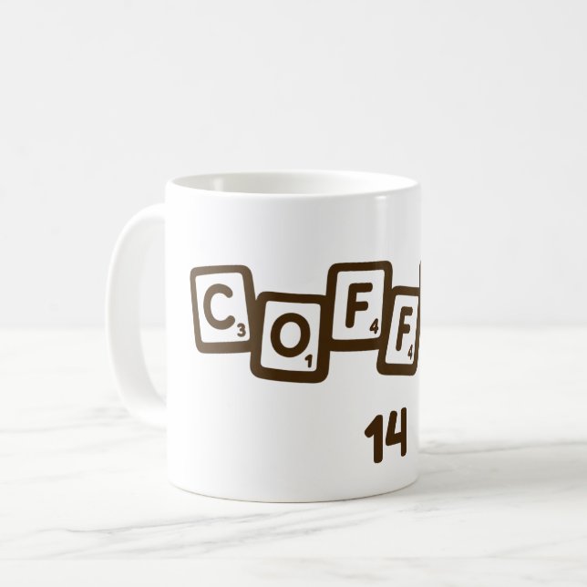 Caneca de Azulejos de Letras de Café (Frente Esquerda)