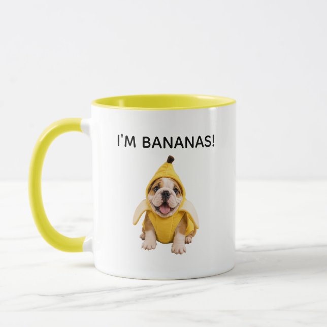 CANECA DE BANANA EM INGLÊS FOFO EU ESTOU MALUCO (Esquerda)