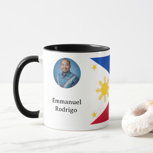 Caneca de Bandeira da Herança Pinoy Personalizada  (Com Donut)
