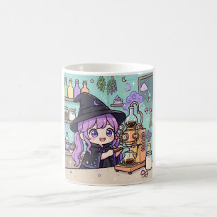 Caneca de Barista Bruxa Kawaii - Amantes de Café A