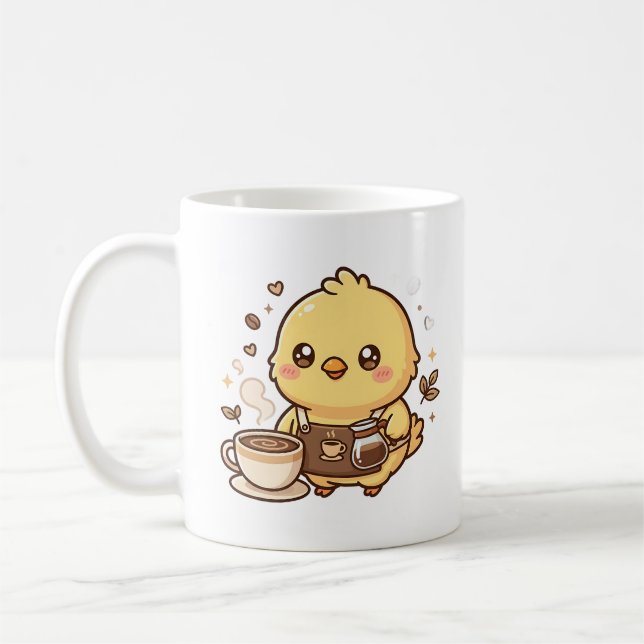 Caneca de Barista de Frango Kawaii Café (Esquerda)