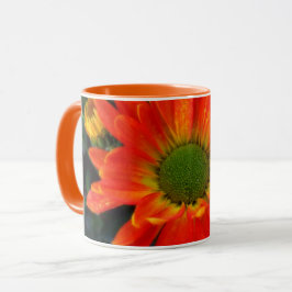 Caneca de Bebida de Flor de Outono Laranja