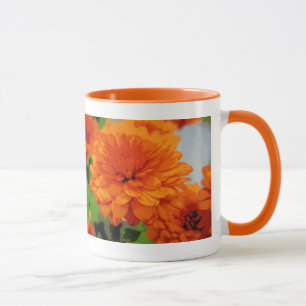 Caneca de Bebida Mums Laranja de Outono