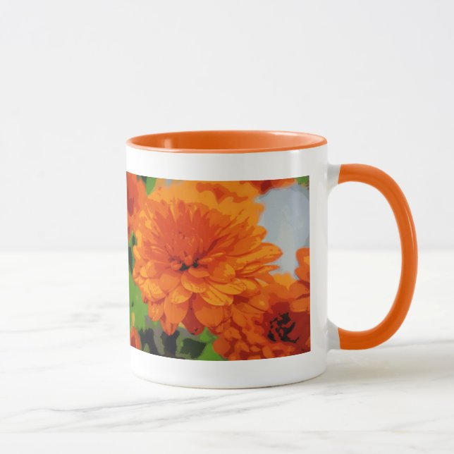 Caneca de Bebida Mums Laranja de Outono (Direita)