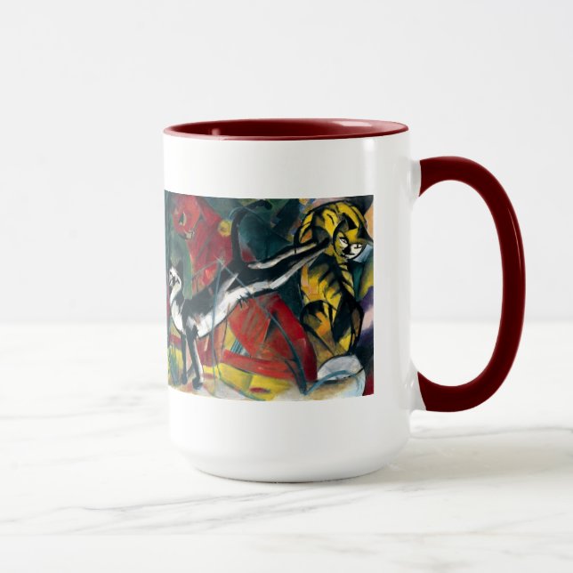 Caneca de Bebida Três Gatos de Franz Marc (Direita)
