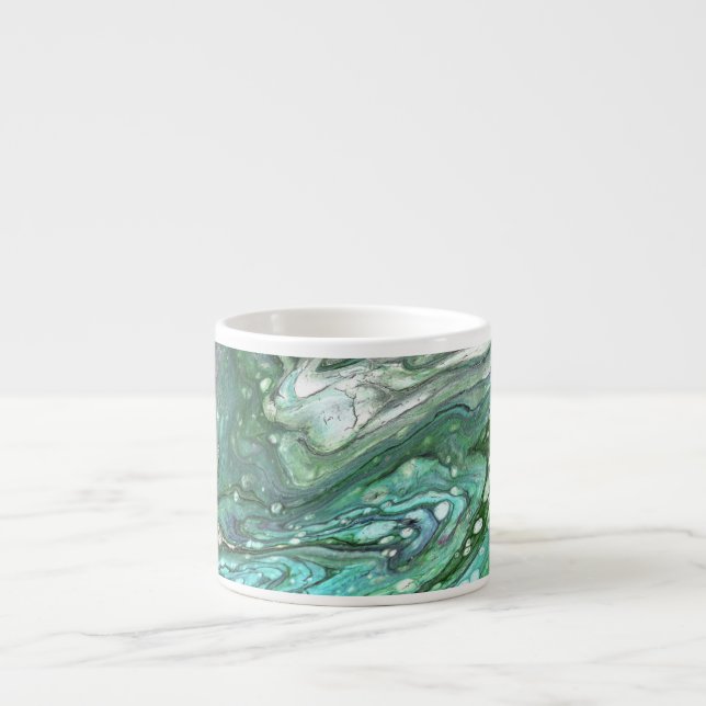 Caneca de Bebida Verde Abstrata 2 Cool Uh Oh (Frente)
