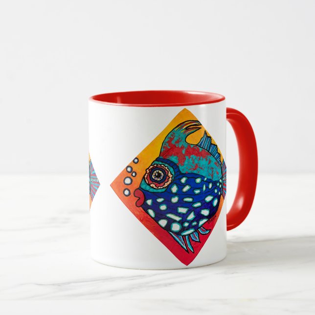 Caneca de bebida "vermelha" (Frente Esquerda)