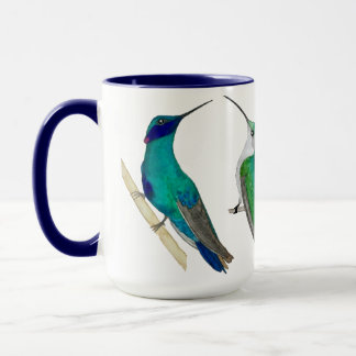 Caneca de Beija-flores Azuis