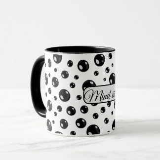 Caneca de Bolinhas Pretas Brilhantes – Presente Mi