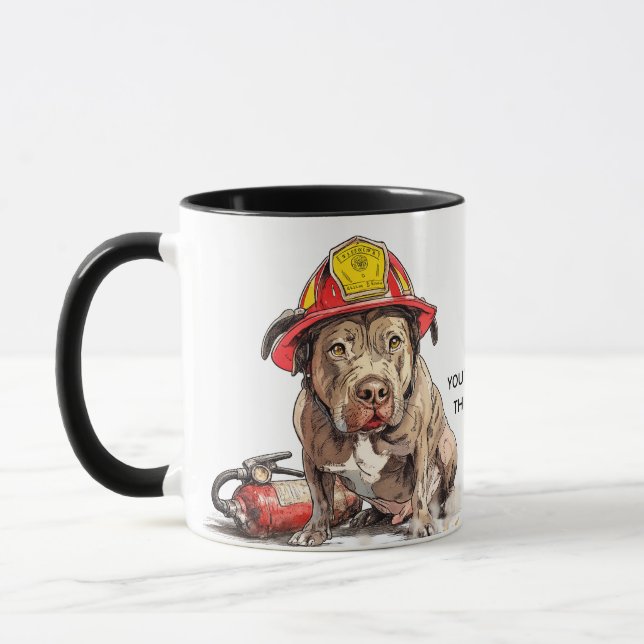 Caneca de Bombeiro Indiscreto Cachorro Risco de In (Esquerda)