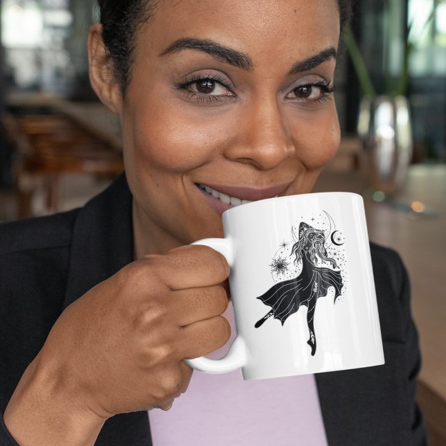 Caneca de Borda Preta 15oz Garota Dançando de Aquá (Criador carregado)