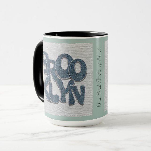 Caneca de Brooklyn Denim | Presente da Cidade de N (Frente Esquerda)