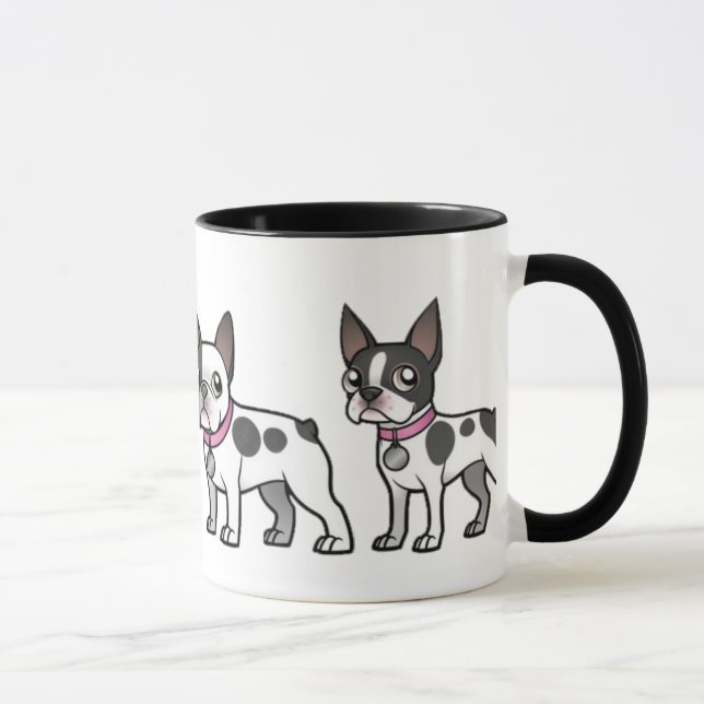 Caneca de buldogue francês e de café de Boston (Direita)