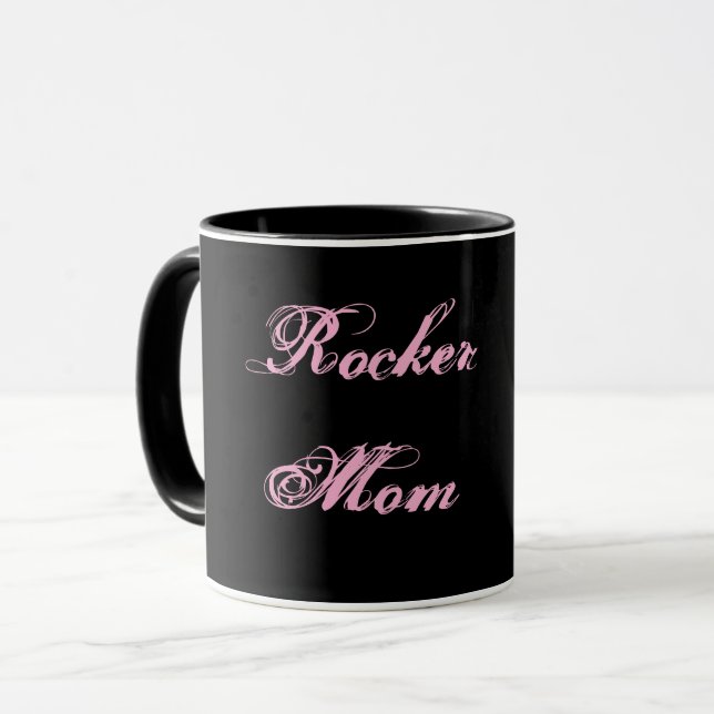 Caneca de Cacau e Café para Mãe Rocker (Preta e Ro (Frente Esquerda)