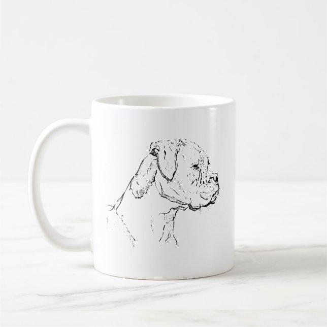 Caneca de Cachorro Boxer – Caneca de Café com Cach (Esquerda)