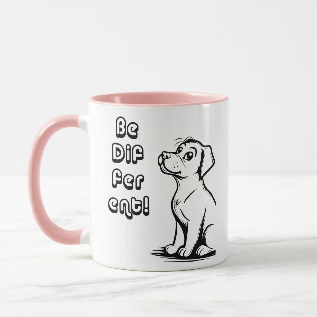 Caneca de Cachorro Inteligente Seja Diferente – An (Esquerda)