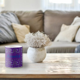 Caneca De Café С ute Blueberry nome do padrão roxo