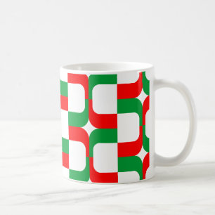 Caneca De Café 020614 - Red and Green on White (Vermelho e Verde
