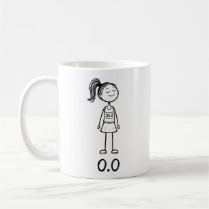 Caneca De Café 0.0 Garota Corredora de Figurinhas Engraçadas - P
