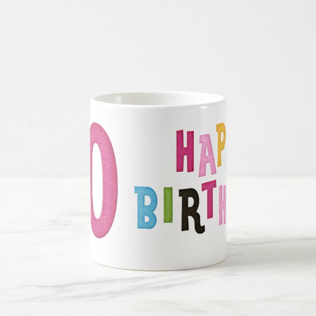 Caneca De Café 10º aniversário feliz Mug Design 1 (Centro)