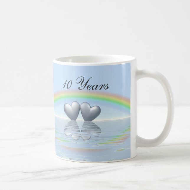 Caneca De Café 10º Aniversário Tin Hearts (Direita)