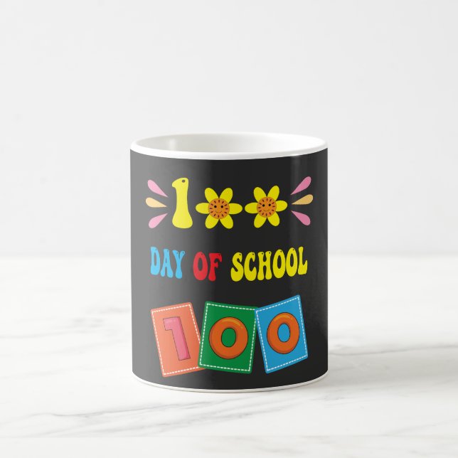 Caneca De Café 100º dia da escola, 100 dias engraçados (Centro)