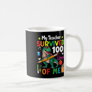 Caneca De Café 100º Dia Da Escola Meu Professor Sobreviveu 100 Di