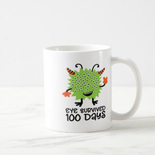 Caneca De Café 100º Dia De Meninos De Monstro Escolar Sobrevivera