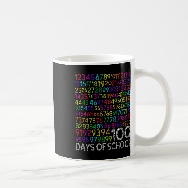 Caneca De Café 100º Dia de Professores Crianças 100 Dias de Matem (Direita)