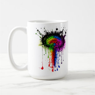 Caneca De Café 1005 Groovy Rainbow Inkblot