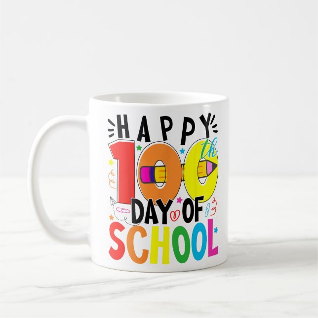 Caneca De Café 100.º Dia Da Escola 100 Dias De Professora Stu (Esquerda)
