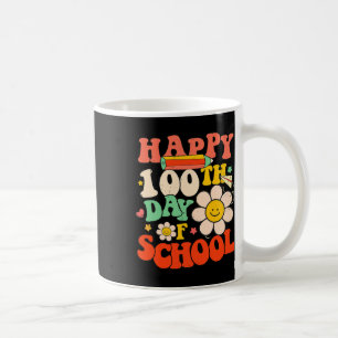 Caneca De Café 100.º Dia De Professores Crianças De 100 Dias Retr