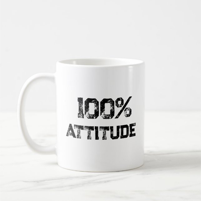 Caneca De Café 100% ATITUDE – Presente de Escritório Personalizáv (Esquerda)