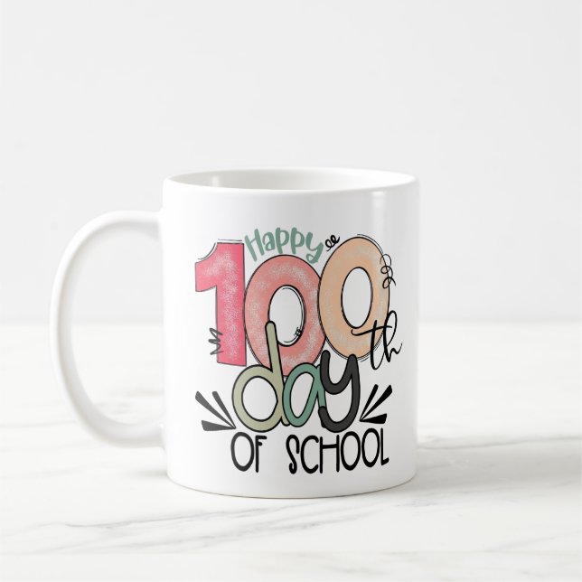 Caneca De Café 100 days of school celebration gift (Esquerda)