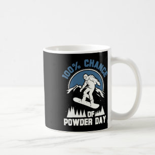 Caneca De Café 100% De Possibilidade De Snowboard Engraçado No Di
